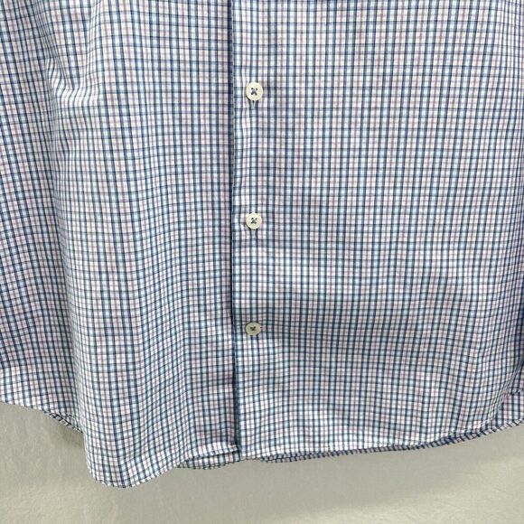 Charles Tyrwhitt Non-Iron Slim Fit Button Down 16.5x34 Blue Purple Check - Picture 4 of 13